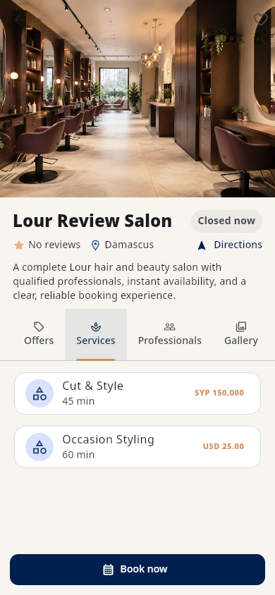 Beautifully simple booking for the moments that matter.